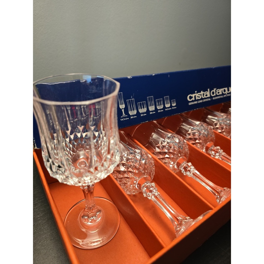 Cristal d'arques 6 Longchamps Clear 17.5 Genuine Lead Crystal Bleikristall 24%